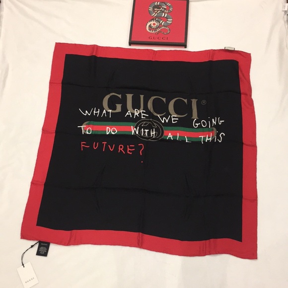🔥GUCCI- NWT COCO CAPITÁN LOGO SILK SCARF - Picture 2 of 8